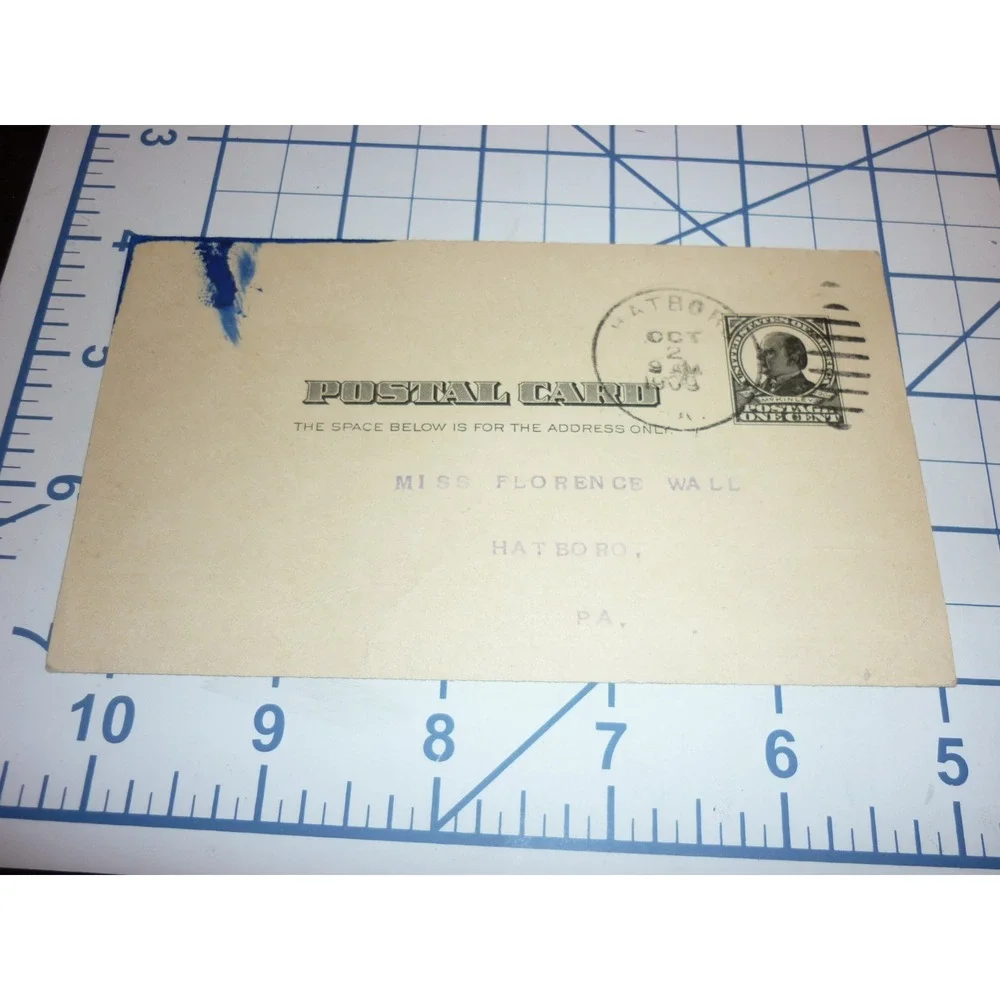 1909 Needlework Guild‎ of America Antique Postal Card Hatboro PA Baptist Church